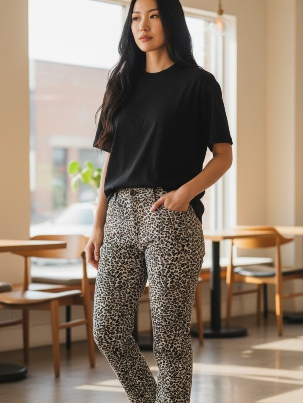 Banana Republic Mid-Rise Sloan Leopard Pants – Size 4R